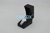 Black Touch Cardboard Watch Boxes Rectangular With Window On Top