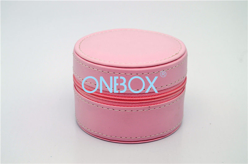 Kundengebundener einzigartiger rosa Reise-Schmuck-Kasten-Behälter mit  geteilter Raum-Rohr-Form